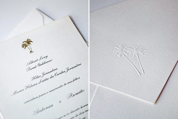 Convite personalizado com coqueiro