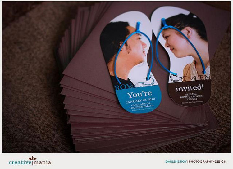 Convite em forma de sandalhinha