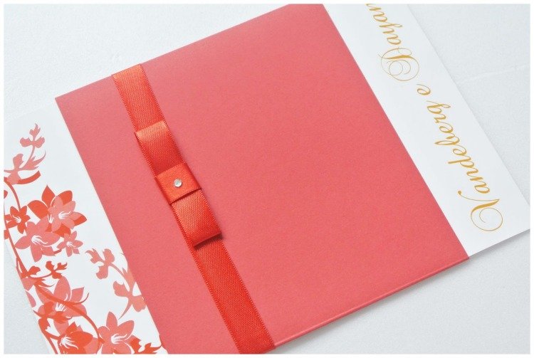 Convite de casamento coral