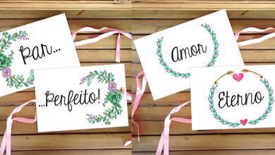 placas para as cadeiras dos noivos grátis